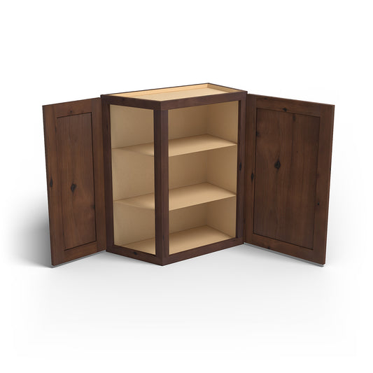 Special Order - 24" x 30" Wall Angle Corner Cabinet Rustic Walnut - WAC2430 30" Wall Cabinets Corner Wall Cabinets GHI Rustic Walnut Special Order SPRWS Wall Cabinets