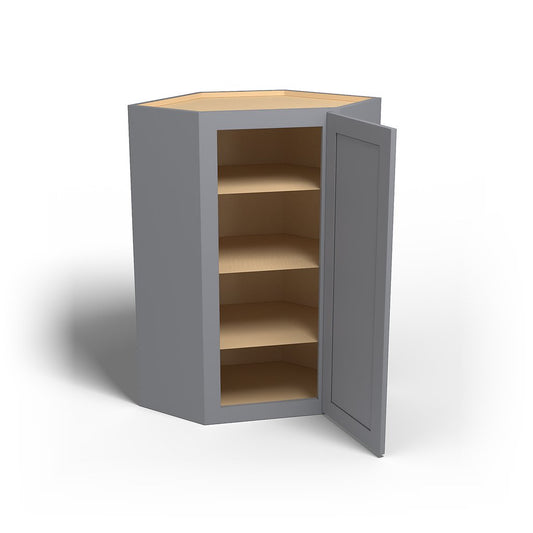 Special Order - 24" x 42" Wall Diagonal Corner Cabinet Pacific Gray - WDC2442 42" Wall Cabinets Corner Wall Cabinets GHI Pacific Gray Special Order SPPGS Wall Cabinets