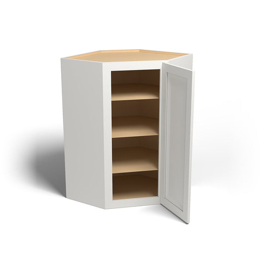 Special Order - 27" x 42" Wall Diagonal Corner Cabinet Newport White - WDC2742 42" Wall Cabinets Corner Wall Cabinets GHI Newport White Special Order SPNPW Wall Cabinets