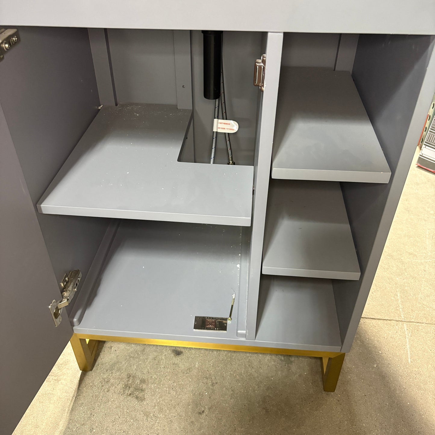 Gray Vanity w/ Side Shelves TRUE