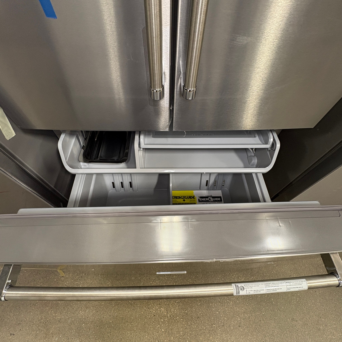 GDM Habitat for Humanity ReStore KitchenAid French door refrigerator featuring a stainless steel pull-out freezer drawer