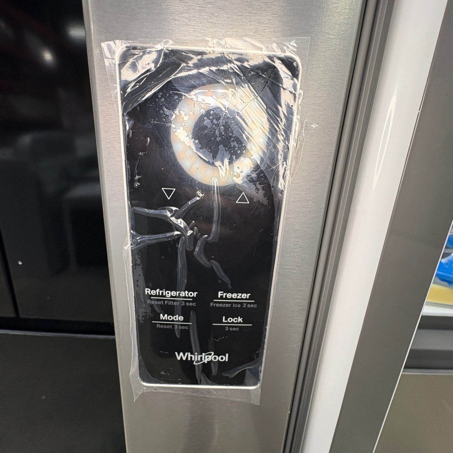 GDM Habitat for Humanity ReStore Whirlpool French door refrigerator digital control panel with protective film