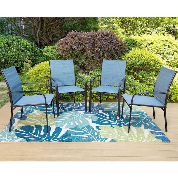 4 Pc. Blue Patio Chair Set