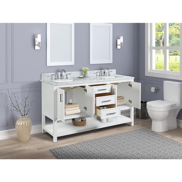 Manhattan White 61" Vanity