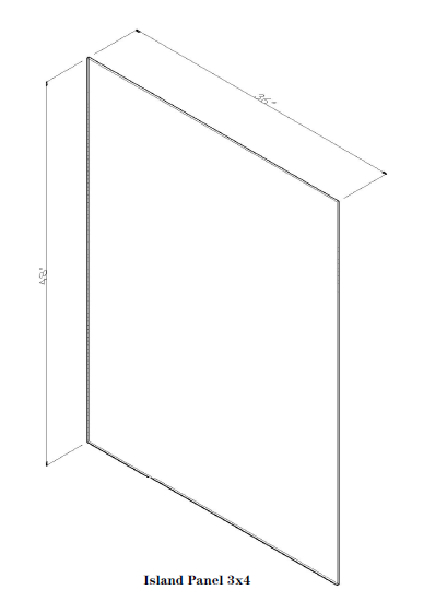 Special Order - 3 ft x 4 ft Island Panel Frontier Shaker - 3X4PAN Frontier Shaker GHI GHI Accessories Island Panel Panel Special Order SPFTS