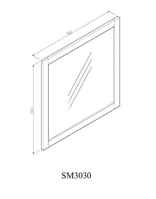 Special Order - 30" x 30" Mirror Pacific Gray - M3030 Bathroom GHI GHI Accessories Mirrors Pacific Gray Special Order SPPGS