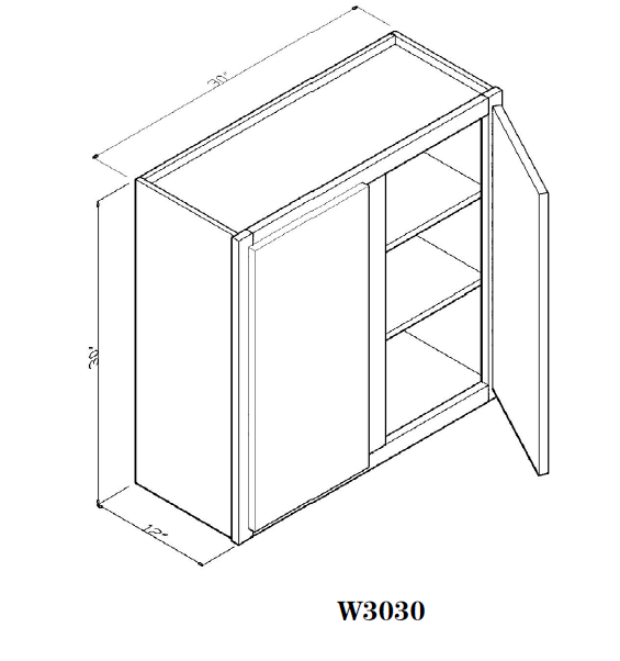 Special Order - 30" x 30" Wall Cabinet New Castle Gray - W3030 30" Wall Cabinets GHI New Castle Gray Special Order SPNCG Wall Cabinets