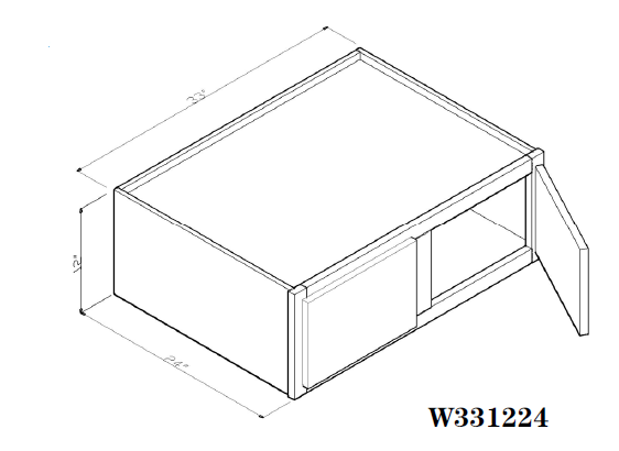 Special Order - 33" x 12" x 24" Wall Cabinet New Castle Gray - W331224 GHI New Castle Gray Special Order SPNCG Upper Wall Cabinets Wall Cabinets