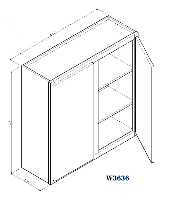 Special Order - 36" x 36" Wall Cabinet New Castle Gray - W3636 36" Wall Cabinets GHI New Castle Gray Special Order SPNCG Wall Cabinets