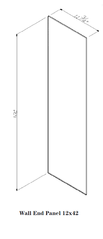 Special Order - 12" x 42" Wall End Panel Pacific Gray - WEP12X42 End Panel GHI GHI Accessories Pacific Gray Special Order SPPGS