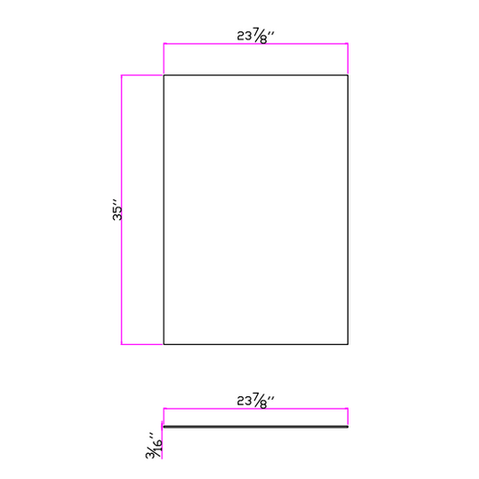 Special Order - 24" x 35" End Panel Frontier Shaker - EP24X35 End Panel Frontier Shaker GHI GHI Accessories Special Order SPFTS
