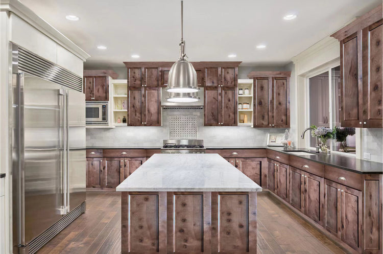 Rustic Walnut Shaker Base Cabinets