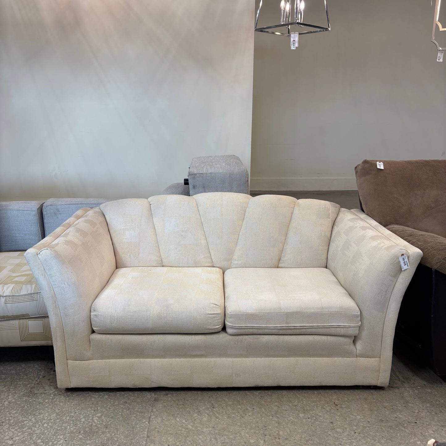 Cream Shellback Loveseat