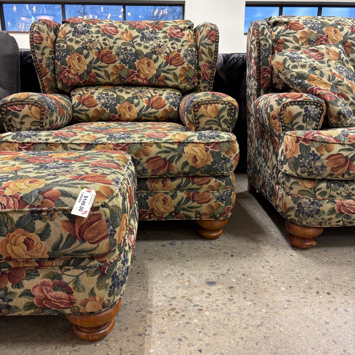 Broyhill Woven Floral Armchair