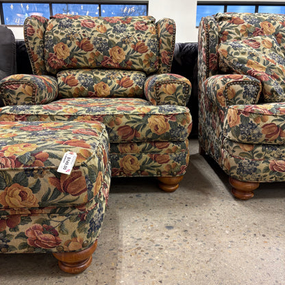 Broyhill Woven Floral Armchair