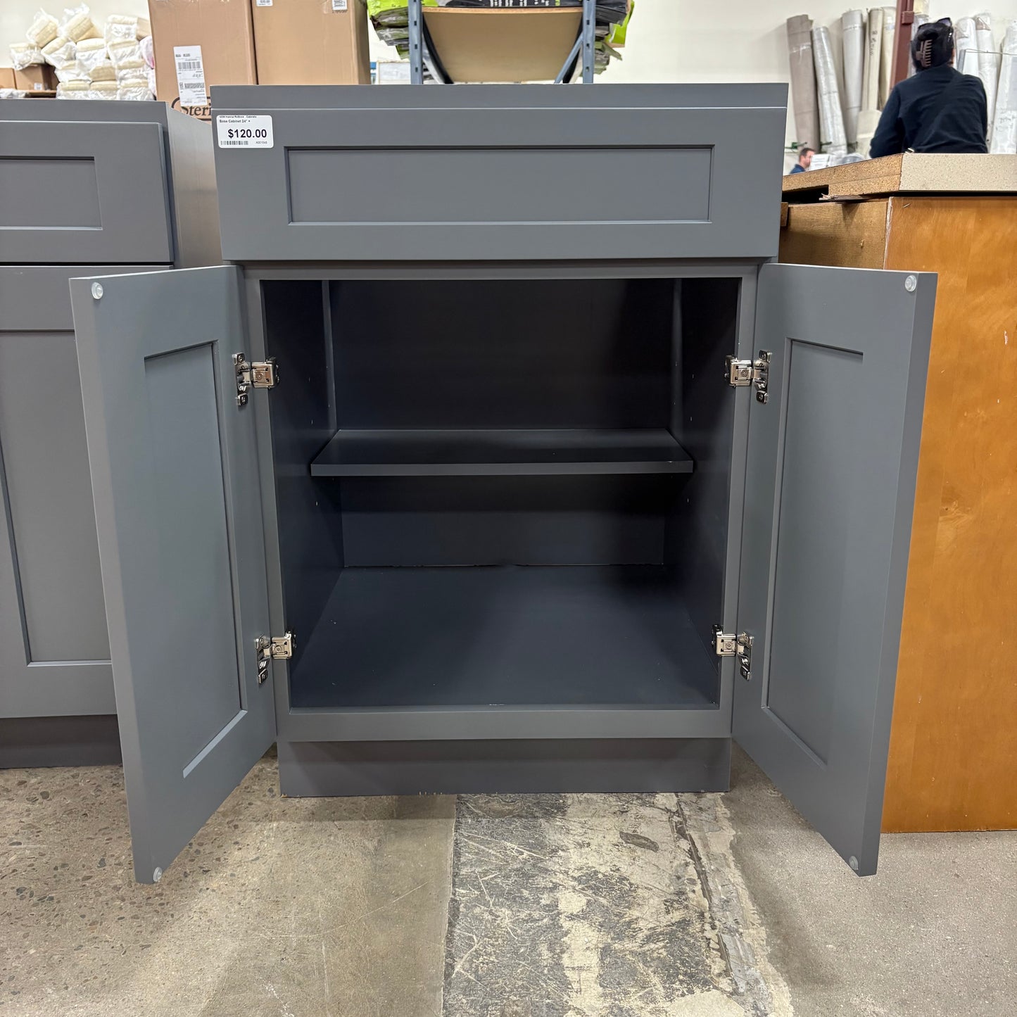 24" Gray Shaker Base Cabinet