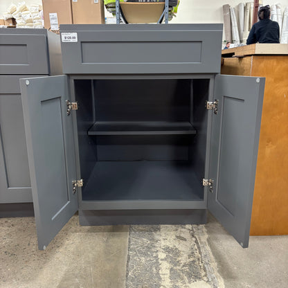 24" Gray Shaker Base Cabinet