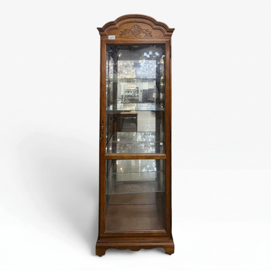 Oak Lighted Curio Cabinet FALSE location-set