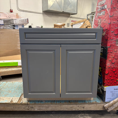 33" Gray Sink Base Cabinet