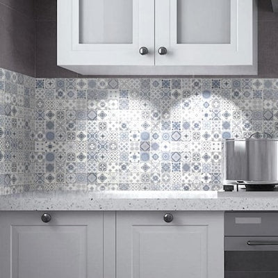 Blue Ink Jet Glass Mosaic