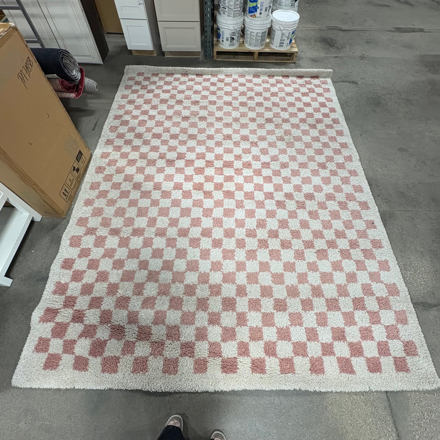 Pink CheckerBoard 8'x10' Rug