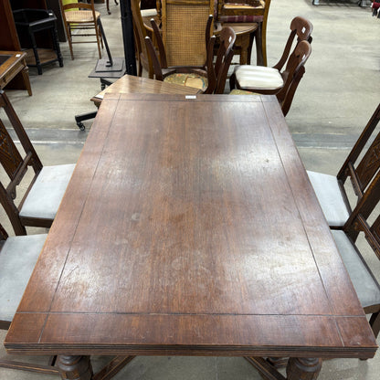 Antique Carved Oak Dining Set
