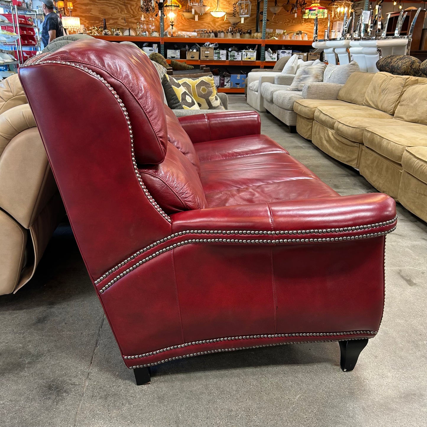 Flexsteel Red Leather Couch