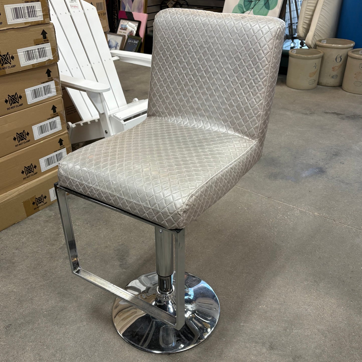 Silver Swivel Bar Stool