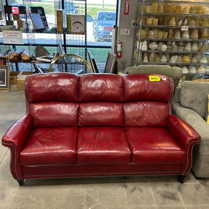 Flexsteel Red Leather Couch