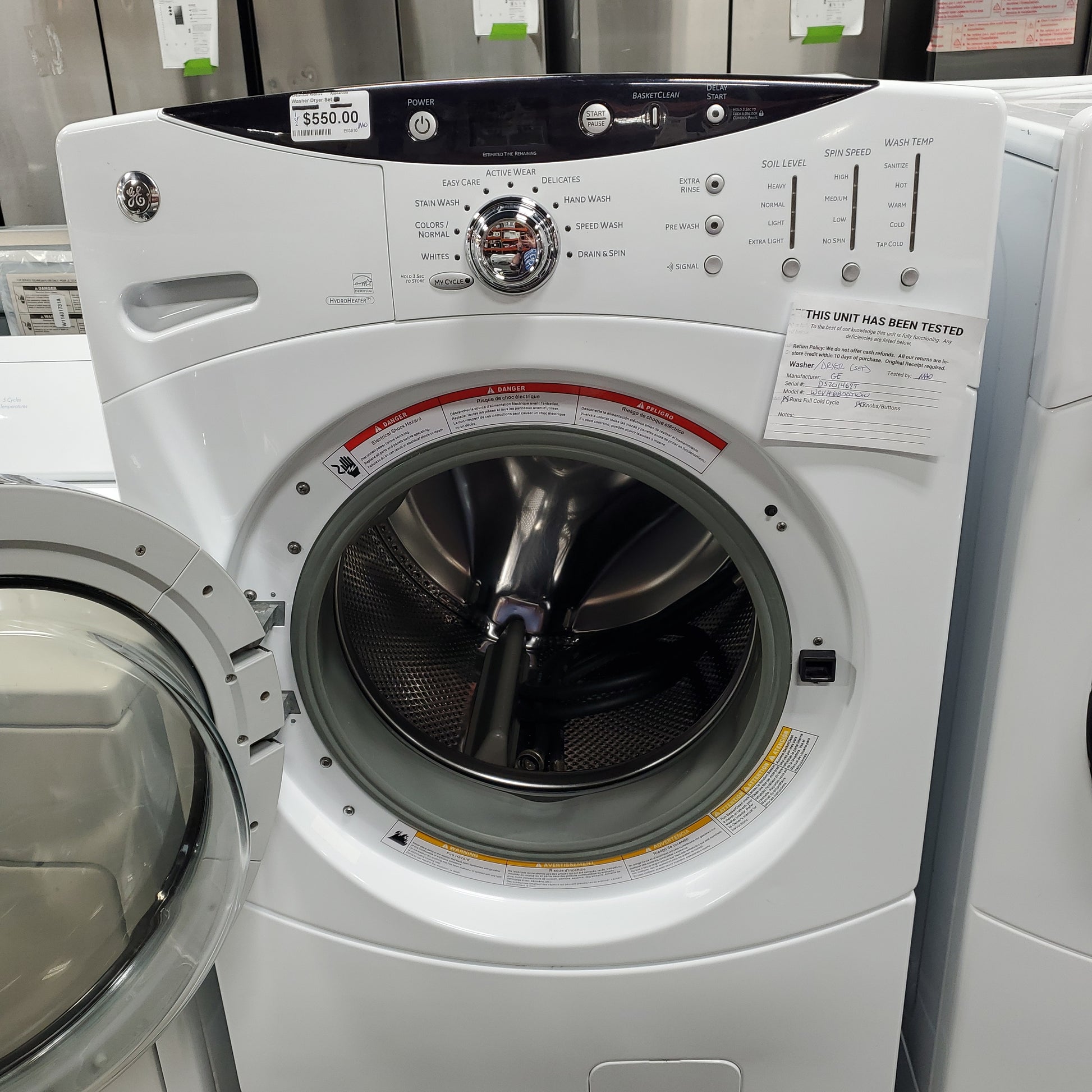 GE Washer & Electric Dryer Set true