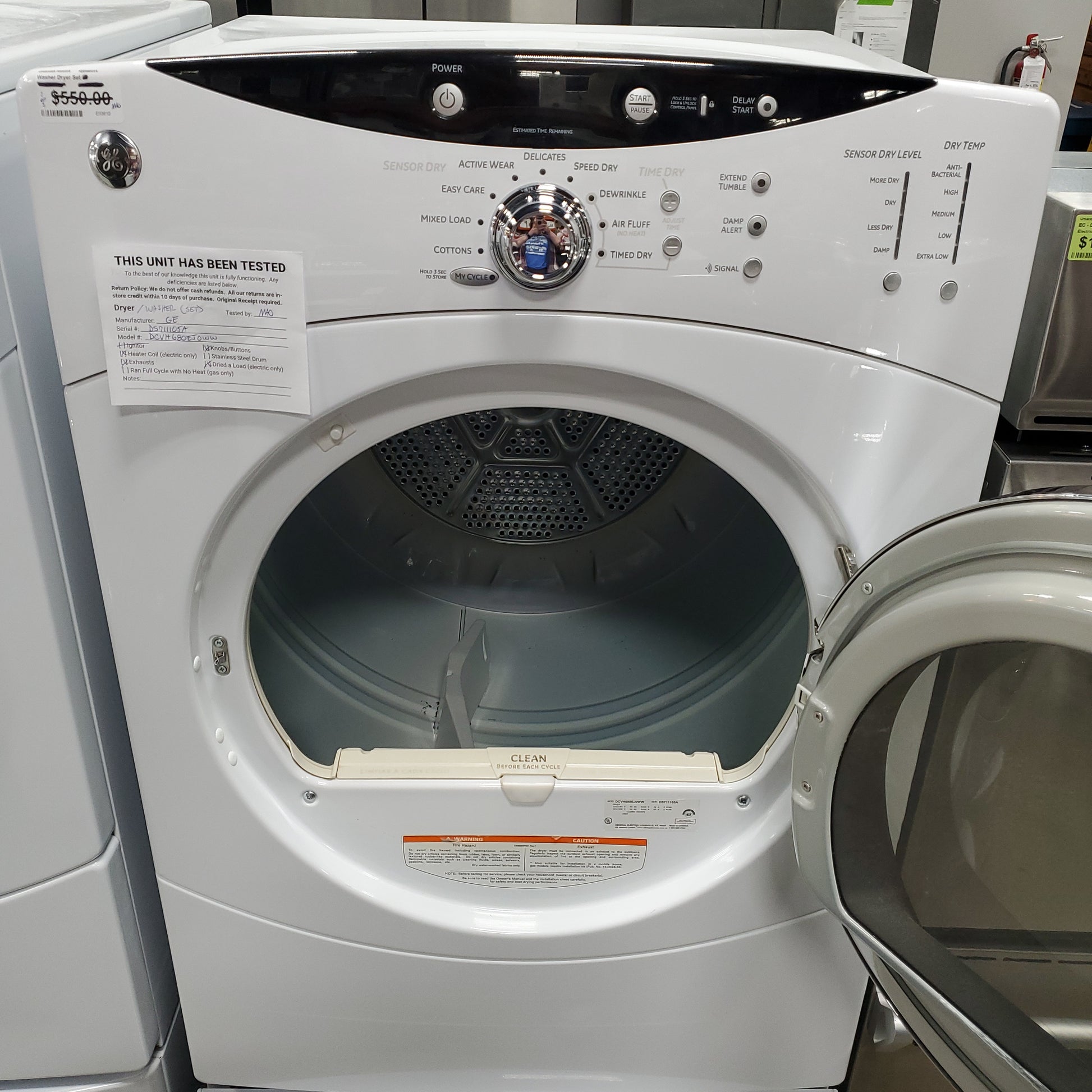 GE Washer & Electric Dryer Set true