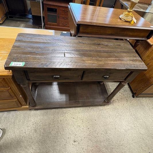 Rustic 2-Drawer Sofa Table
