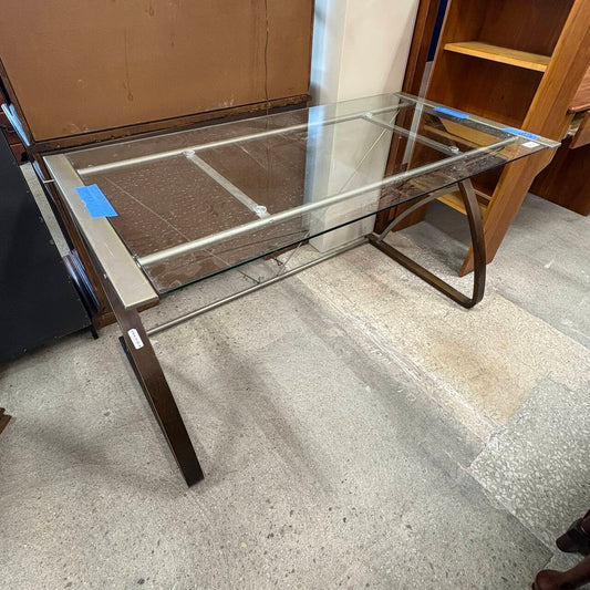 Glass-Top Metal Desk