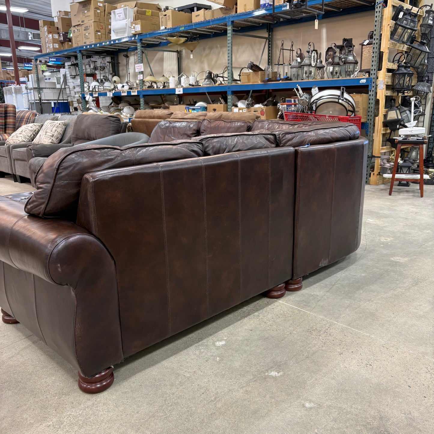 Brown Leather Sectional Set