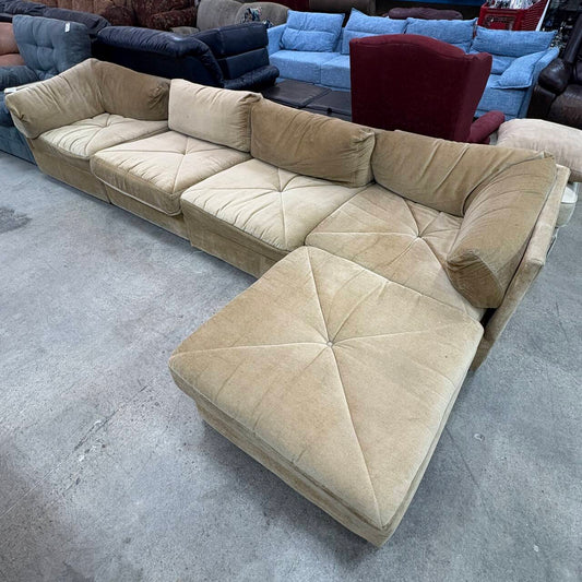 Camel Sectional & Ottoman