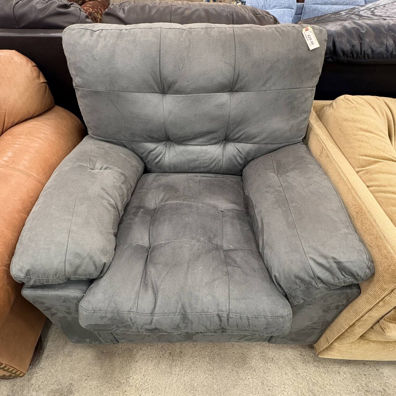 Gray Microfiber Armchair