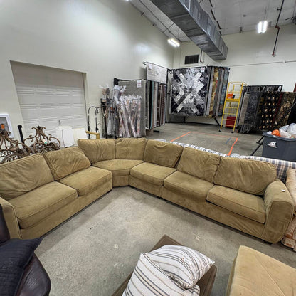 Tan Microfiber Sectional