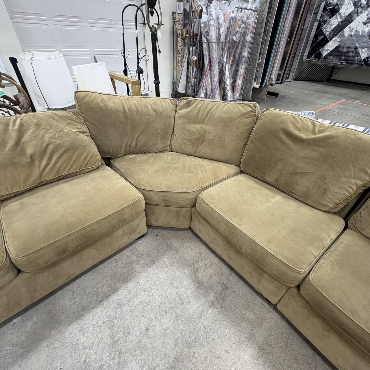 Tan Microfiber Sectional
