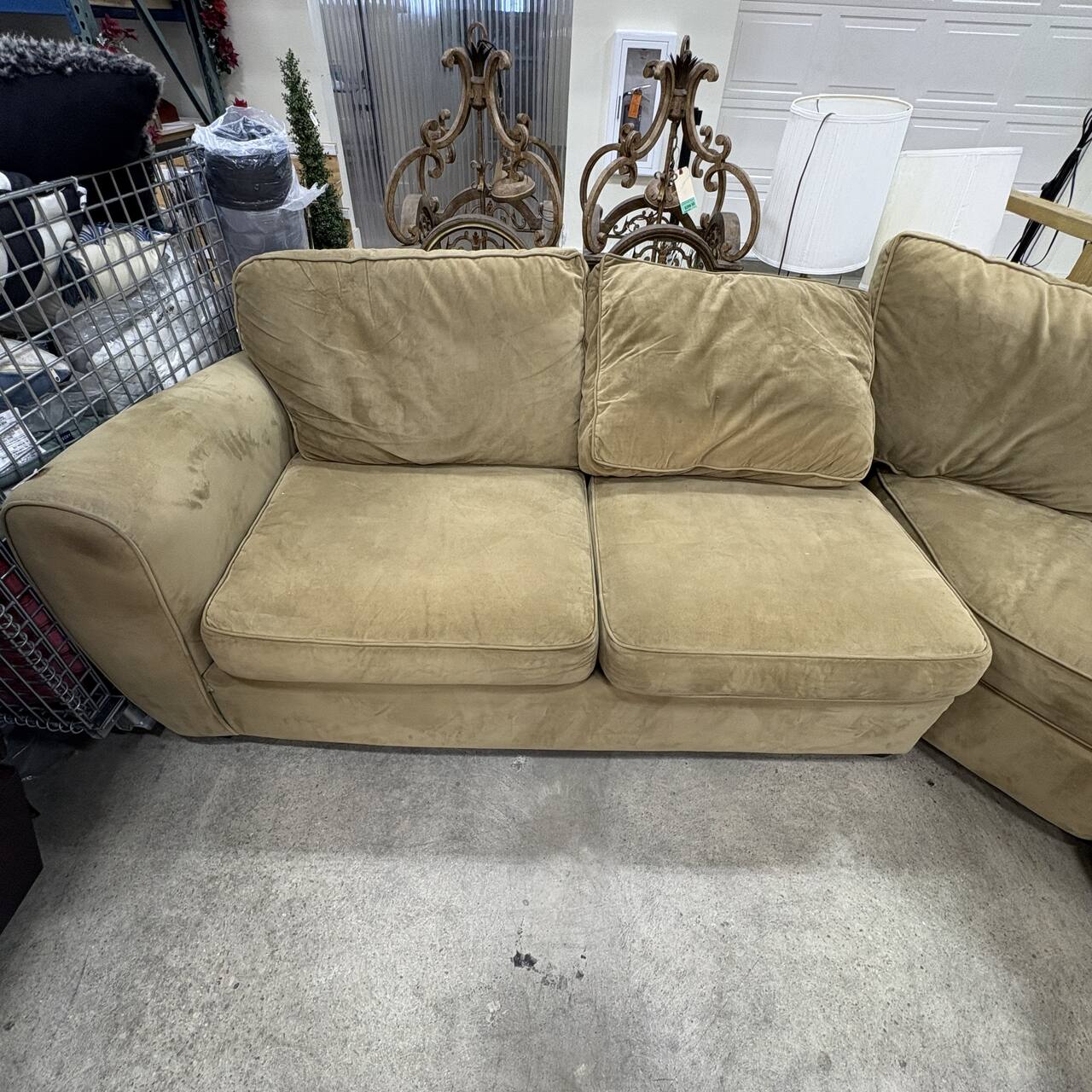 Tan Microfiber Sectional