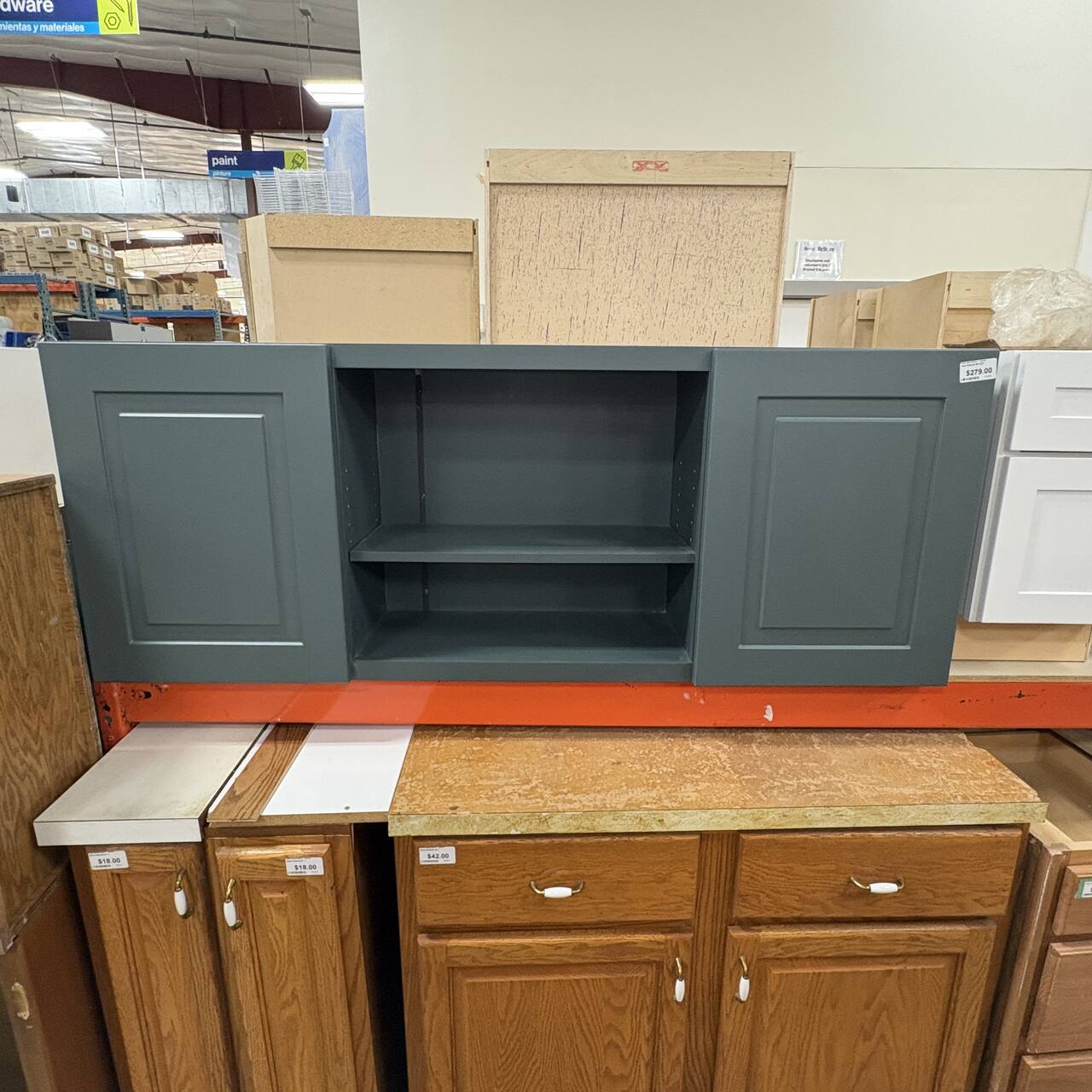 Gray-Green Wall Cabinet