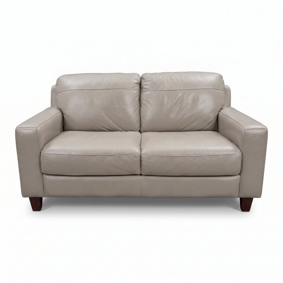Taupe Leather Loveseat location-set