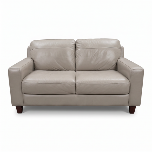 Taupe Leather Loveseat location-set