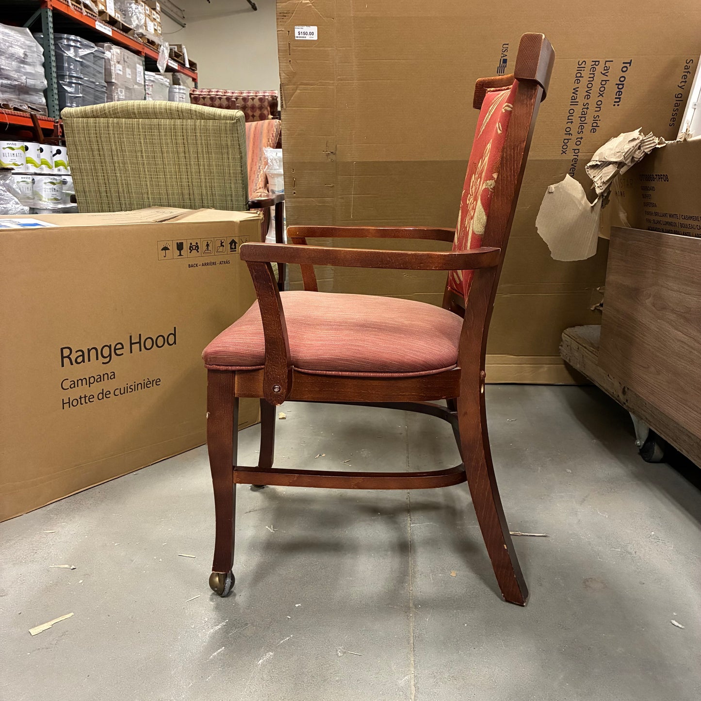 Red Flora Rolling Chair