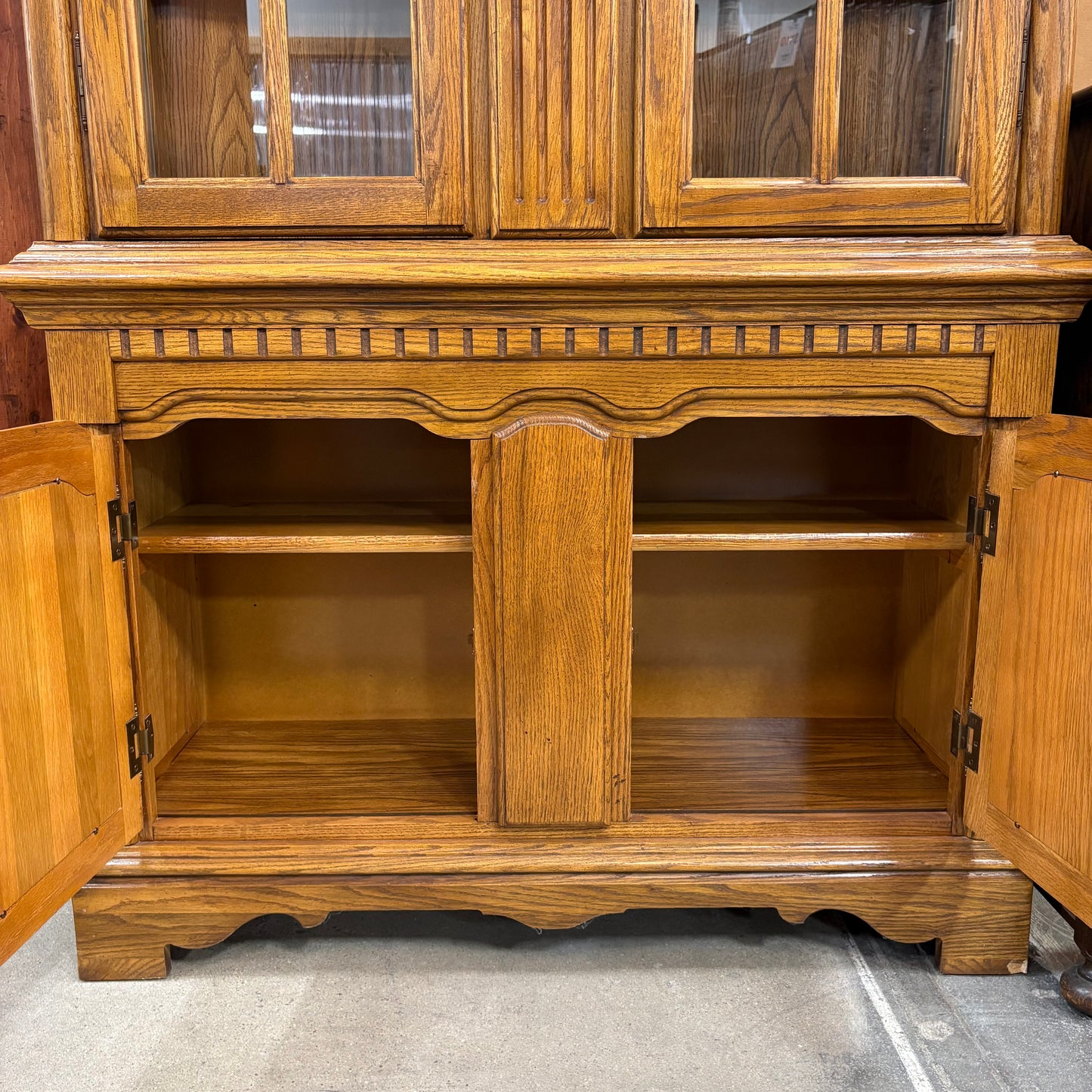 Glass Door Oak China Cabinet