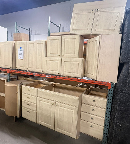 12-Piece Blonde Cabinet Set