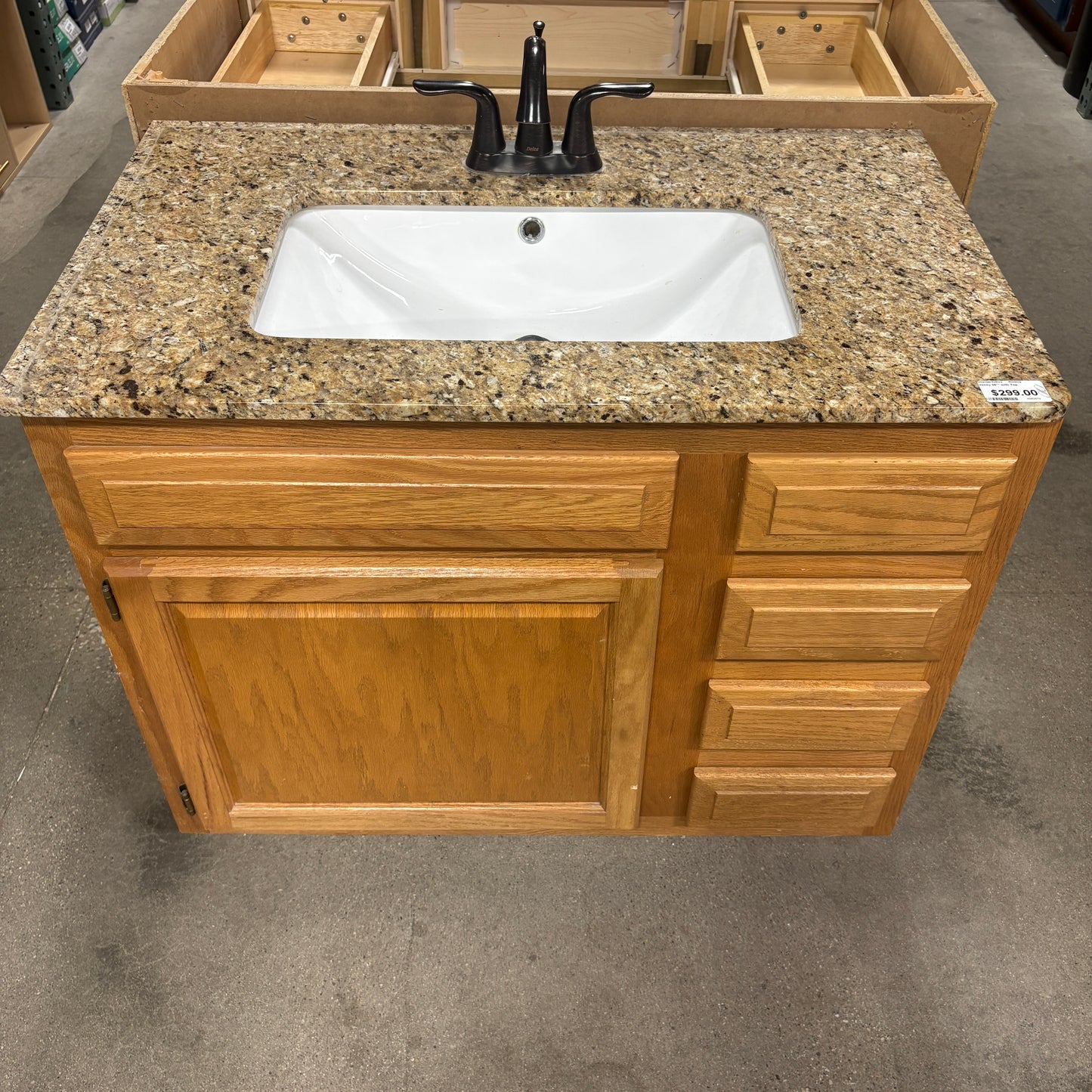Oak Vanity with Granite Top