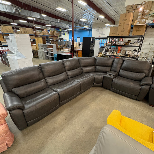 Black Leather Sectional Sofa FALSE
