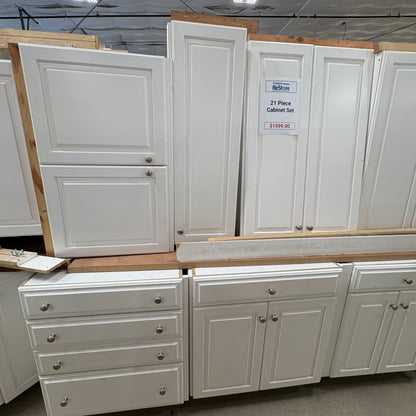 21-Piece White Cabinet Set FALSE
