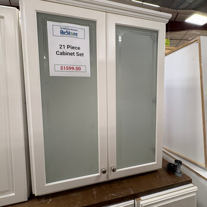 21-Piece White Cabinet Set FALSE