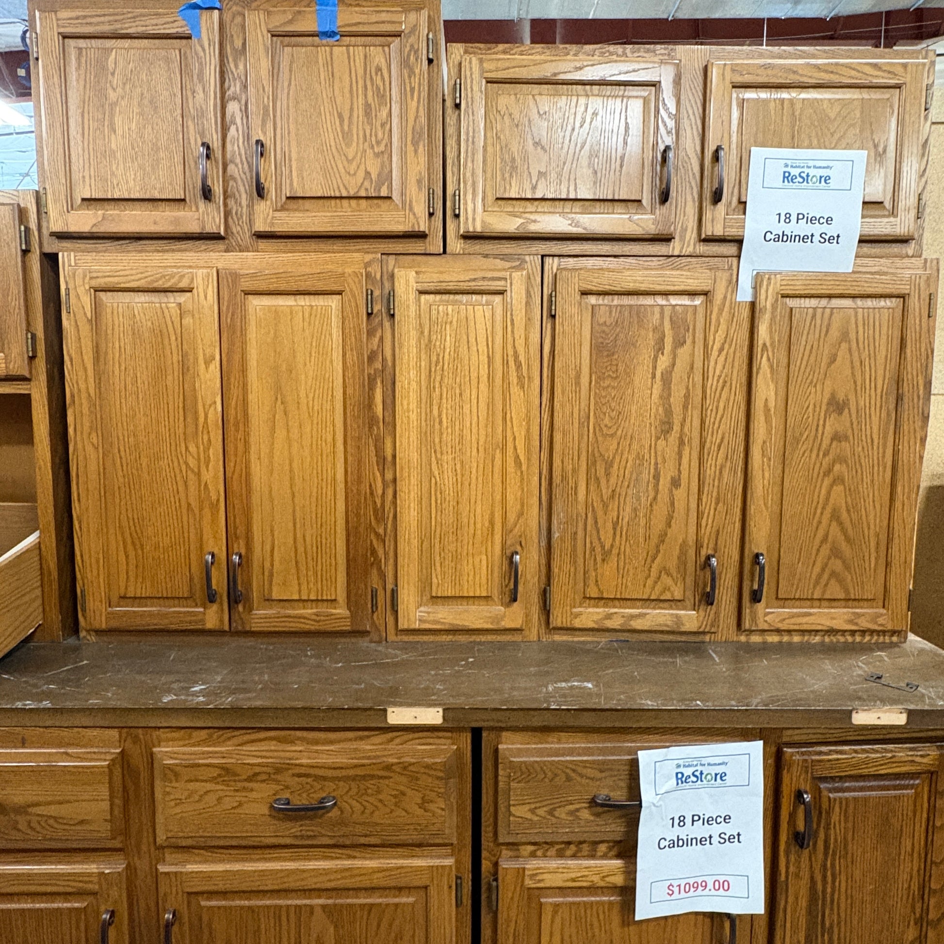 18-Piece Oak Cabinet Set FALSE